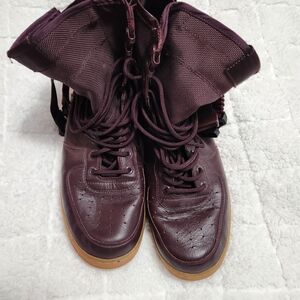 Nike AF1 Men's Burgundy High-Top Sneakers with Gum Sole